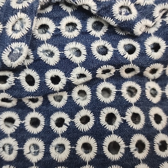 Chico's blazer blue and white peekaboo perforated NWT - Picture 3 of 4